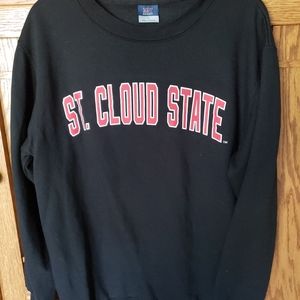 Men's St. Cloud State Black Long Sleeve Black MV Sport Sweatshirt Sz. M